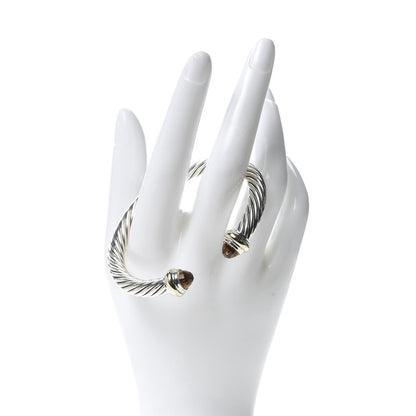 David Yurman Sterling Silver 14K Yellow Gold Citrine 7mm Cable Classics Bracelet 2 of 4