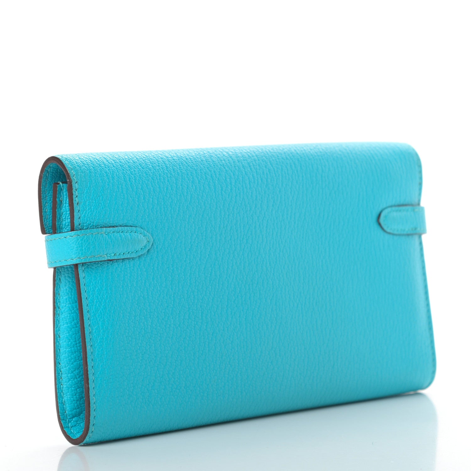 Hermes Chevre Mysore Kelly Longue Wallet Turquoise 3 of 10