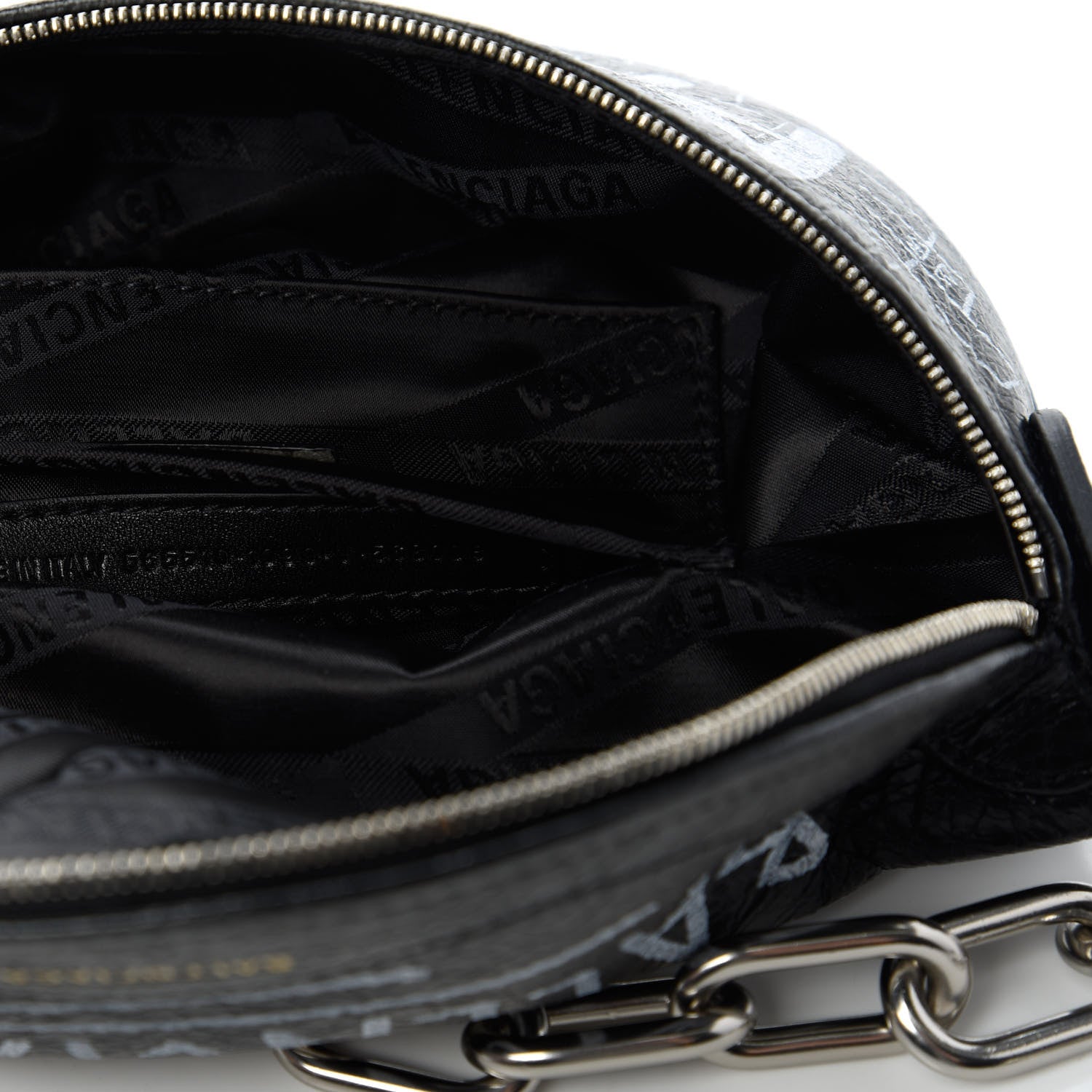 Balenciaga Agneau Arena Graffiti All Over XXS Souvenir Belt Bag Black White 9 of 10