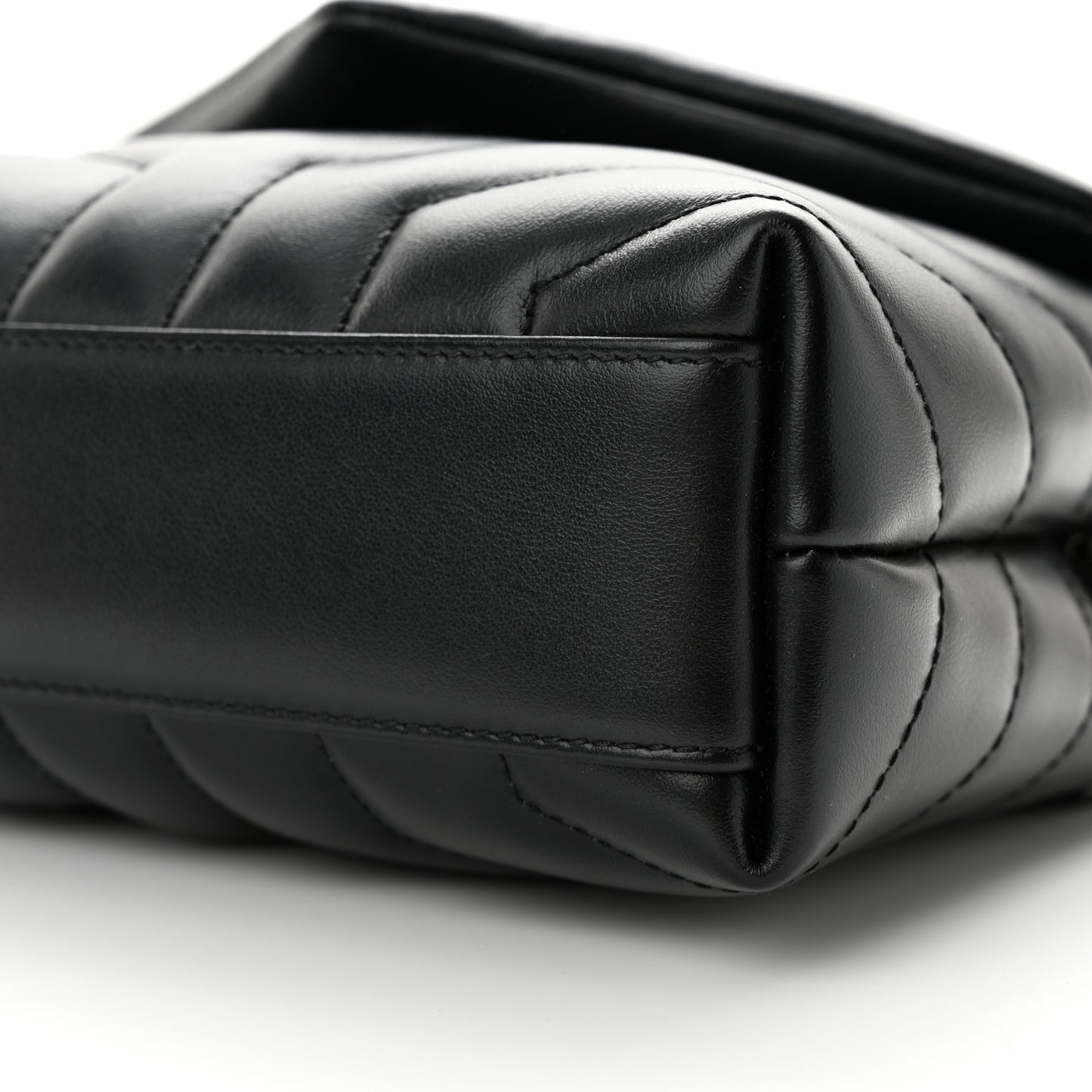 Calfskin Y Quilted Monogram Toy Loulou Crossbody Bag Black