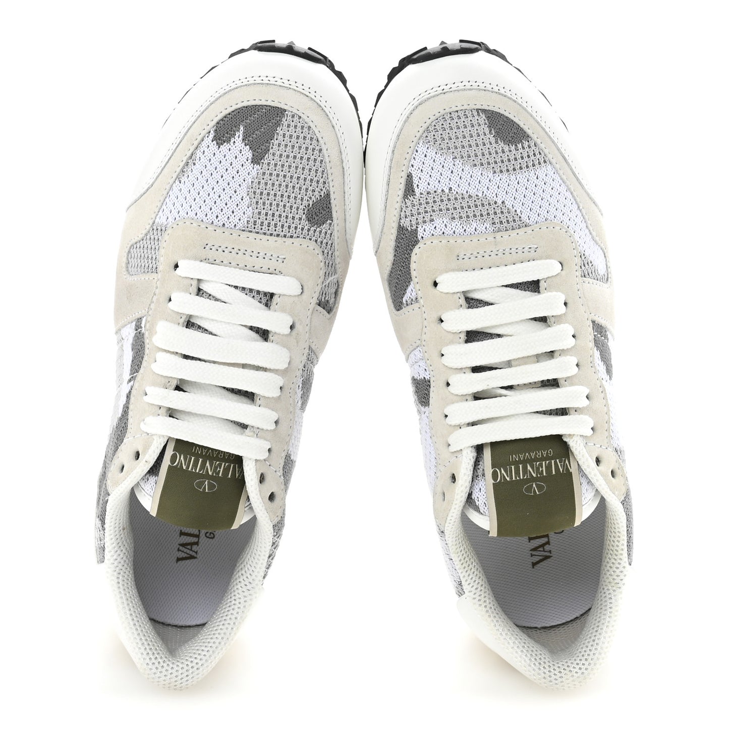 Mesh Suede Camouflage Rockrunner Sneakers 35 White Grey