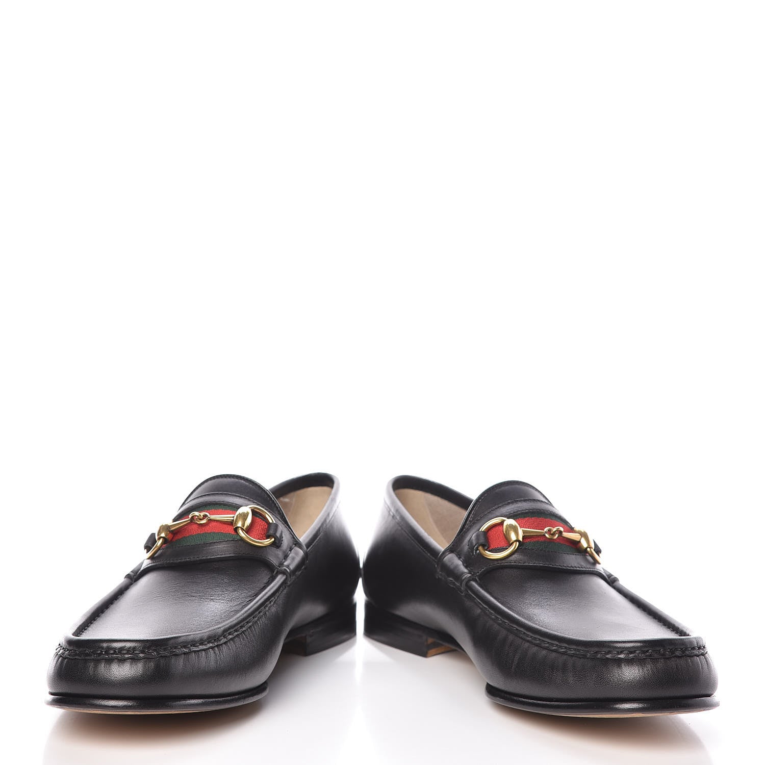 Gucci Calfskin Cirano Lux Web Mens 1953 Horsebit Loafers 8.5 Black 5 of 12