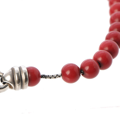 David Yurman Sterling Silver Carnelian 6mm Spiritual Beads Bracelet 4 of 5