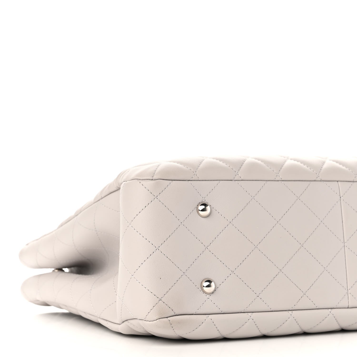Chanel Calfskin Quilted Large Classic Shopping Tote Grey 9 of 10