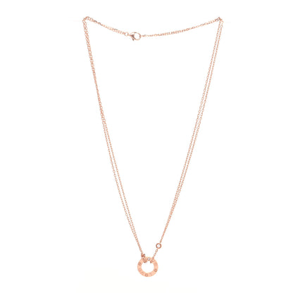 Cartier 18K Pink Gold 2 Diamond LOVE Necklace 3 of 6