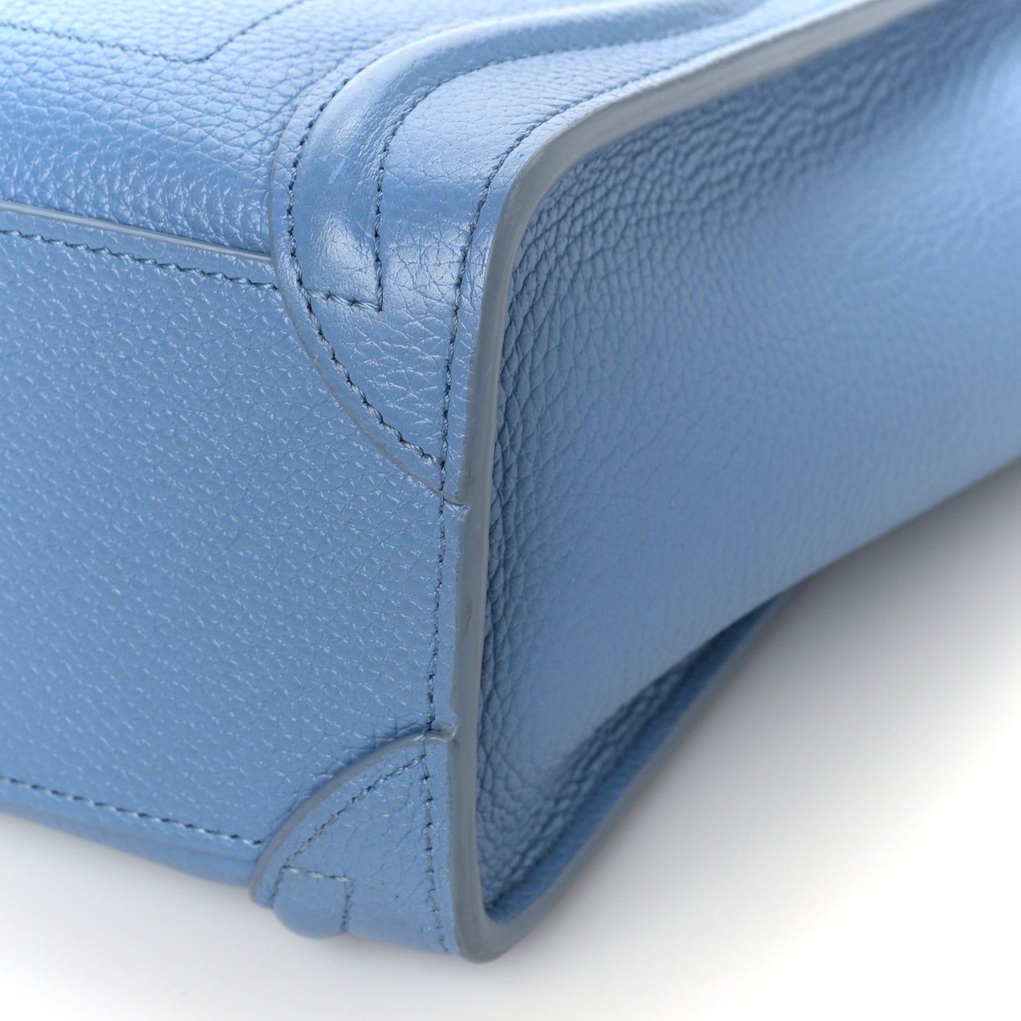 Drummed Calfskin Nano Luggage Azure