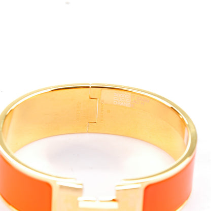 Hermes Enamel Wide Clic Clac H Bracelet GM Orange 3 of 5