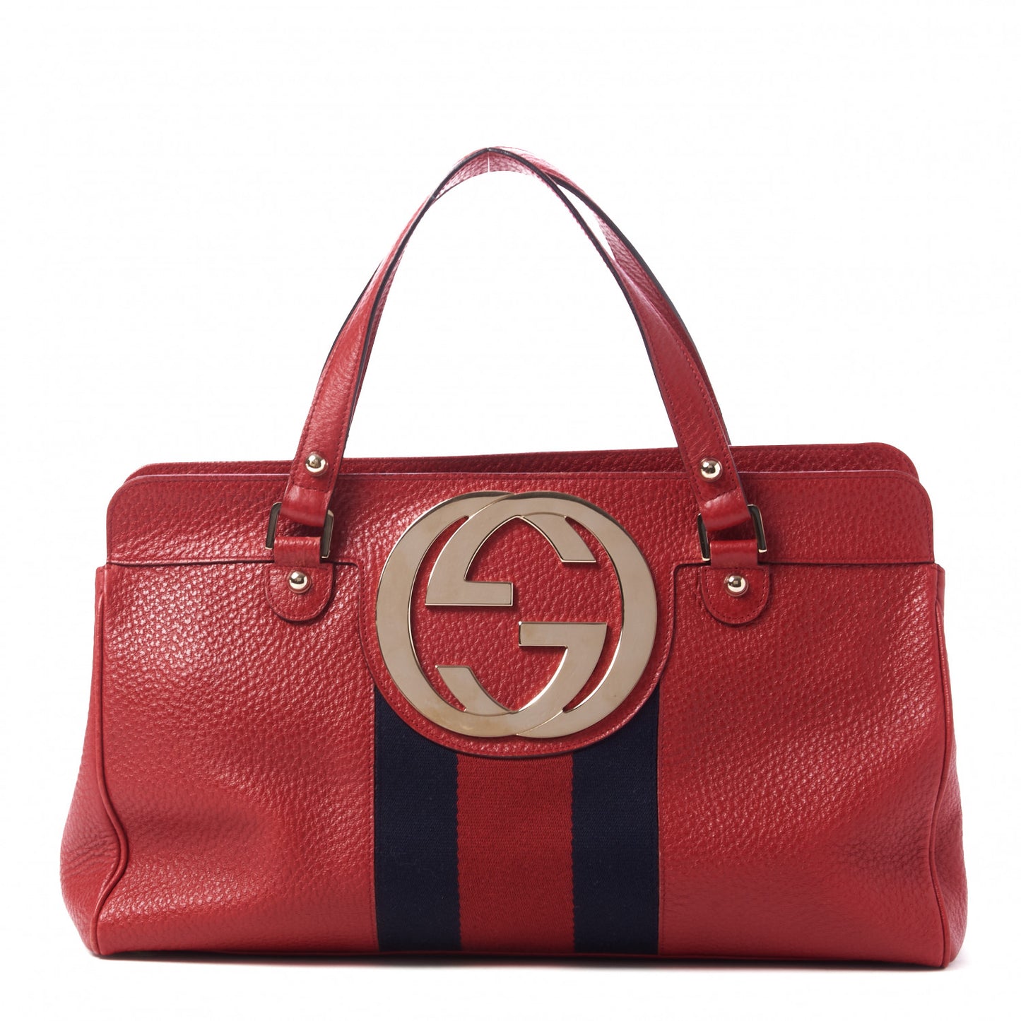 Calfskin Blondie Web Satchel Red