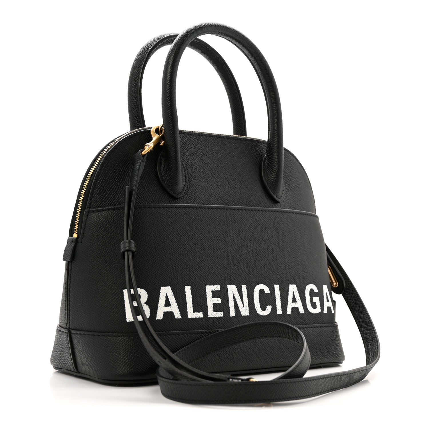 Balenciaga Signature Grained Calfskin Logo S Ville Top Handle Bag Black 3 of 11