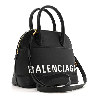 Balenciaga Signature Grained Calfskin Logo S Ville Top Handle Bag Black 3 of 11