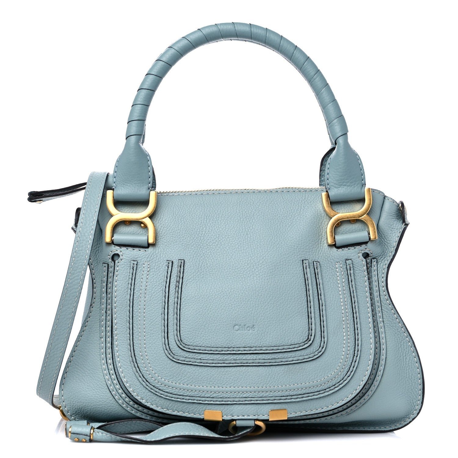 Chloe Calfskin Small Marcie Satchel Faded Blue 1 of 7