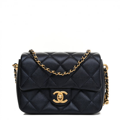 Chanel Iridescent Caviar Quilted Mini My Perfect Flap Dark Blue 1 of 15