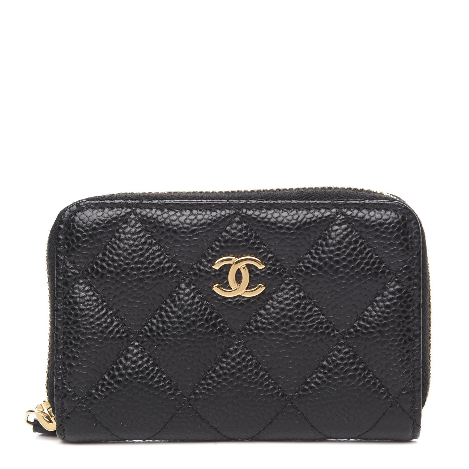 Chanel Caviar Quilted Zip Coin Purse Black 1 of 8