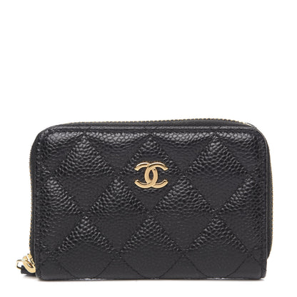 Chanel Caviar Quilted Zip Coin Purse Black 1 of 8