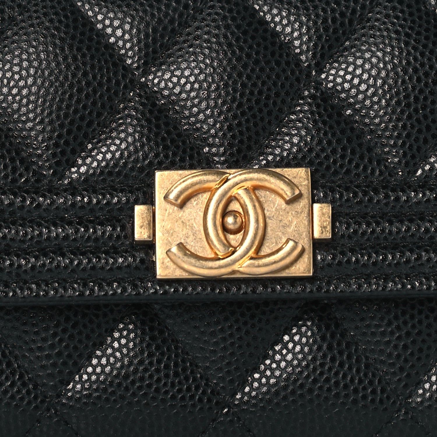 Chanel Caviar Quilted Boy Flap Card Holder Black 7 of 10