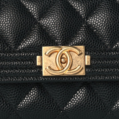 Chanel Caviar Quilted Boy Flap Card Holder Black 7 of 10