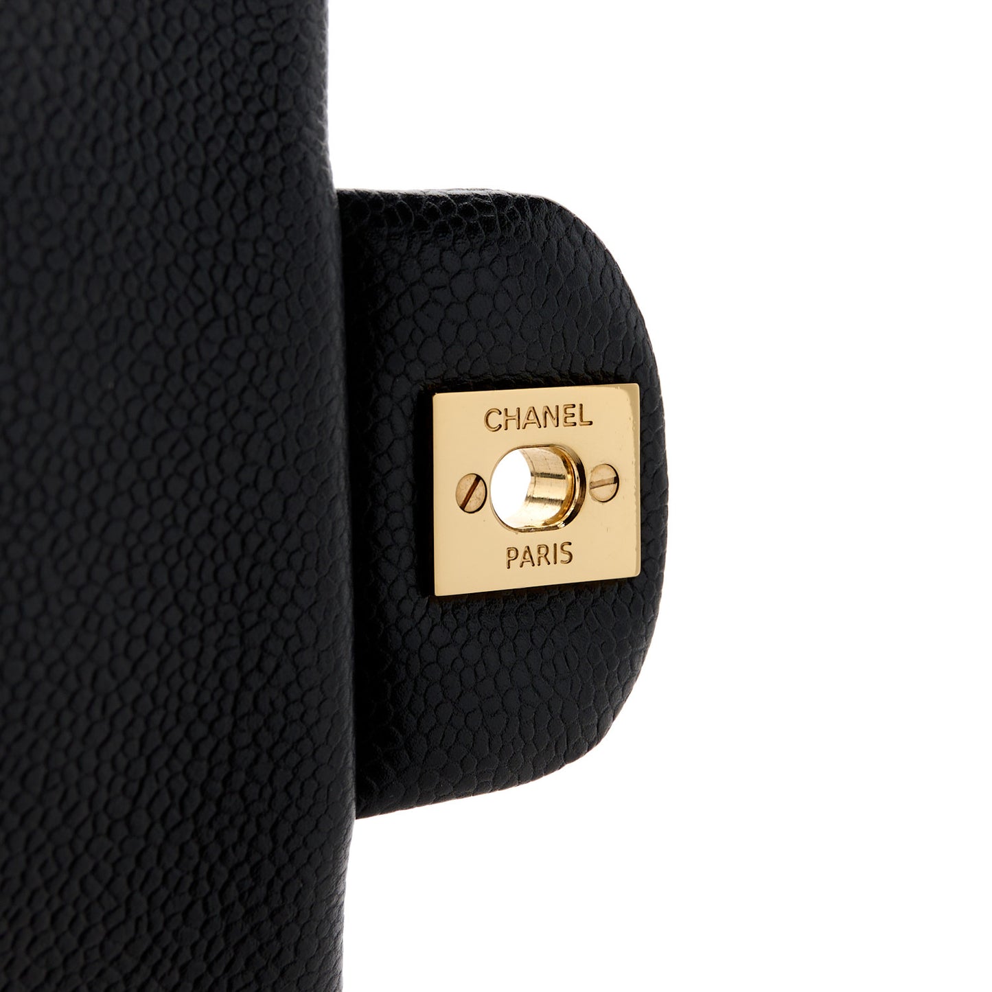 Caviar Quilted Clutch With Chain Flap Black