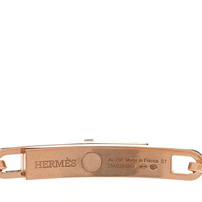 Hermes 18K Rose Gold Diamond Pave PM Kelly Chaine Bracelet ST 3 of 4