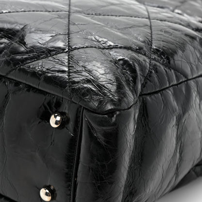 Chanel Glazed Calfskin Quilted Tweed Portobello Tote Black Red 14 of 16