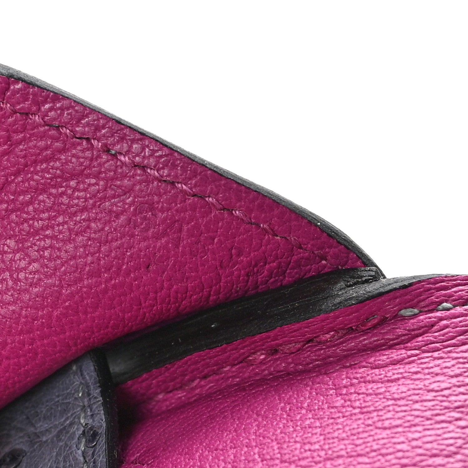 Hermes Ostrich Horseshoe Birkin 30 Gris Agate Rose Pourpre 7 of 12