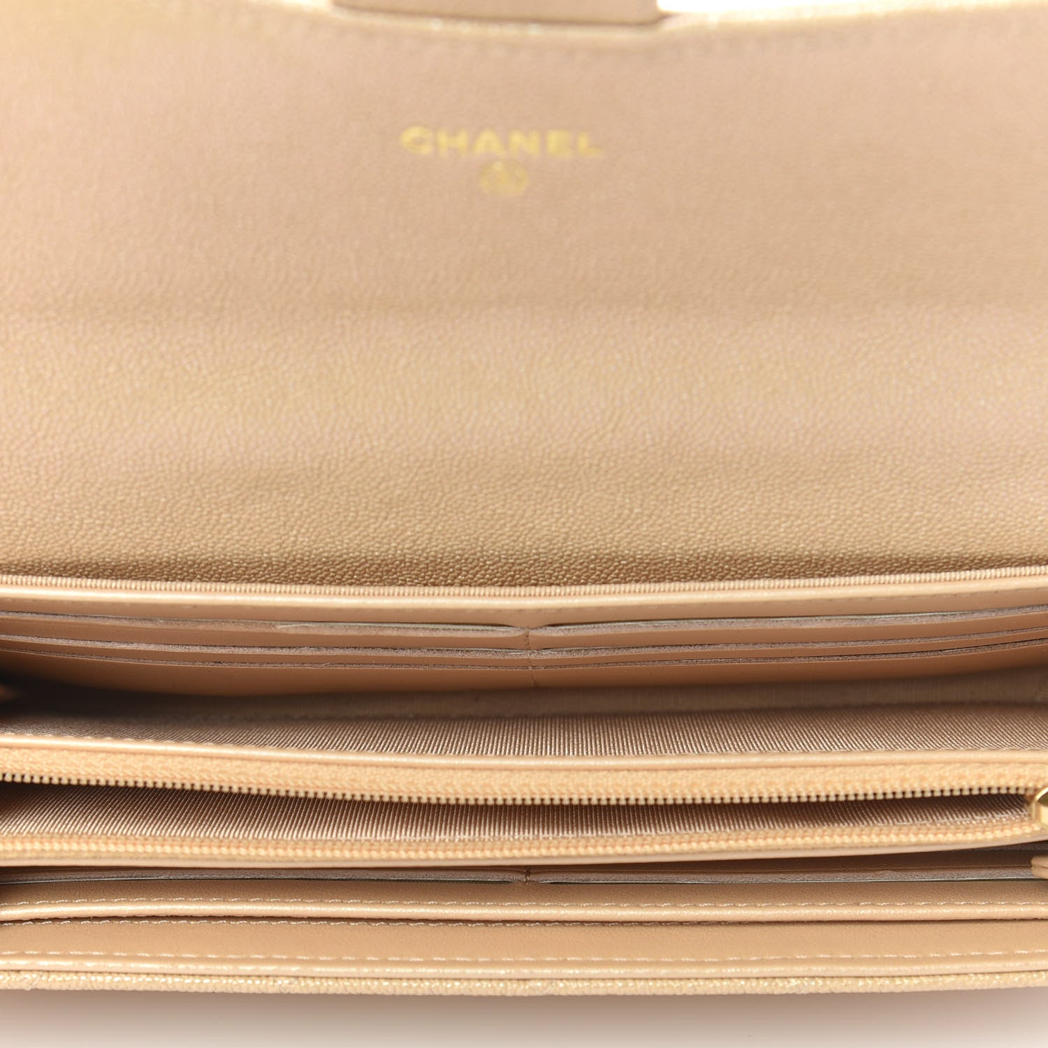 Chanel Iridescent Caviar Quilted Long Gusset Flap Wallet Beige 5 of 9
