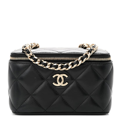 Chanel Lambskin Resin Elegant Chain Small Vanity Case Black 1 of 11