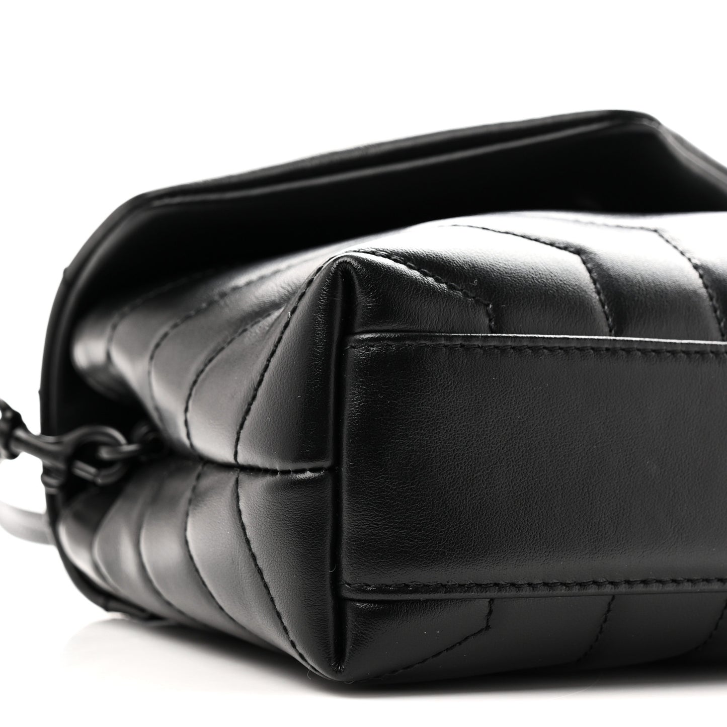 Calfskin Y Quilted Monogram Monochrome Toy Loulou Crossbody Bag Black Black
