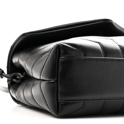 Saint Laurent Calfskin Y Quilted Monogram Monochrome Toy Loulou Crossbody Bag Black Black 9 of 11