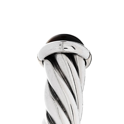 David Yurman Sterling Silver 14K Yellow Gold Tiger's Eye 6mm Cable Cuff Bracelet 5 of 6