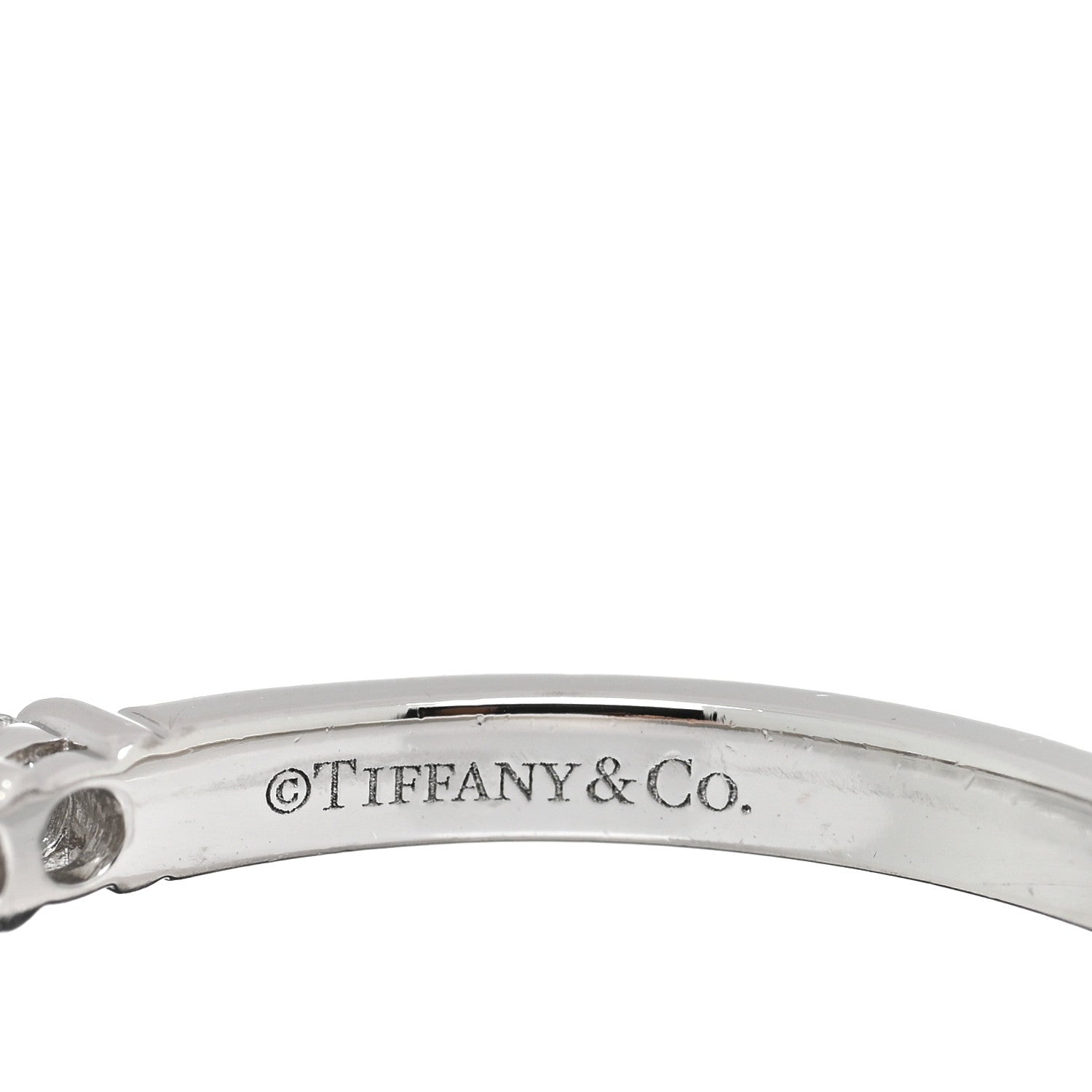 Tiffany Platinum Diamond .27ct 2.2mm Half Circle Embrace Band Ring 55 7.25 5 of 5