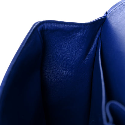 Chanel Lambskin Quilted Jumbo Double Flap Blue 14 of 22