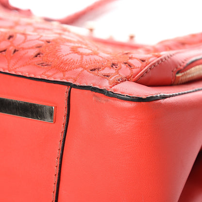Valentino Garavani Vitello Lace Demetra Satchel Coral 9 of 10