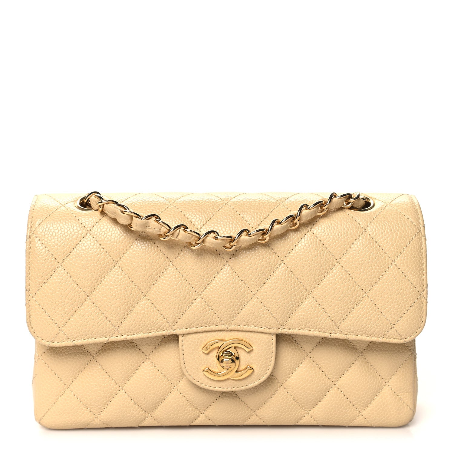 Chanel Caviar Quilted Small Double Flap Beige 1 of 12