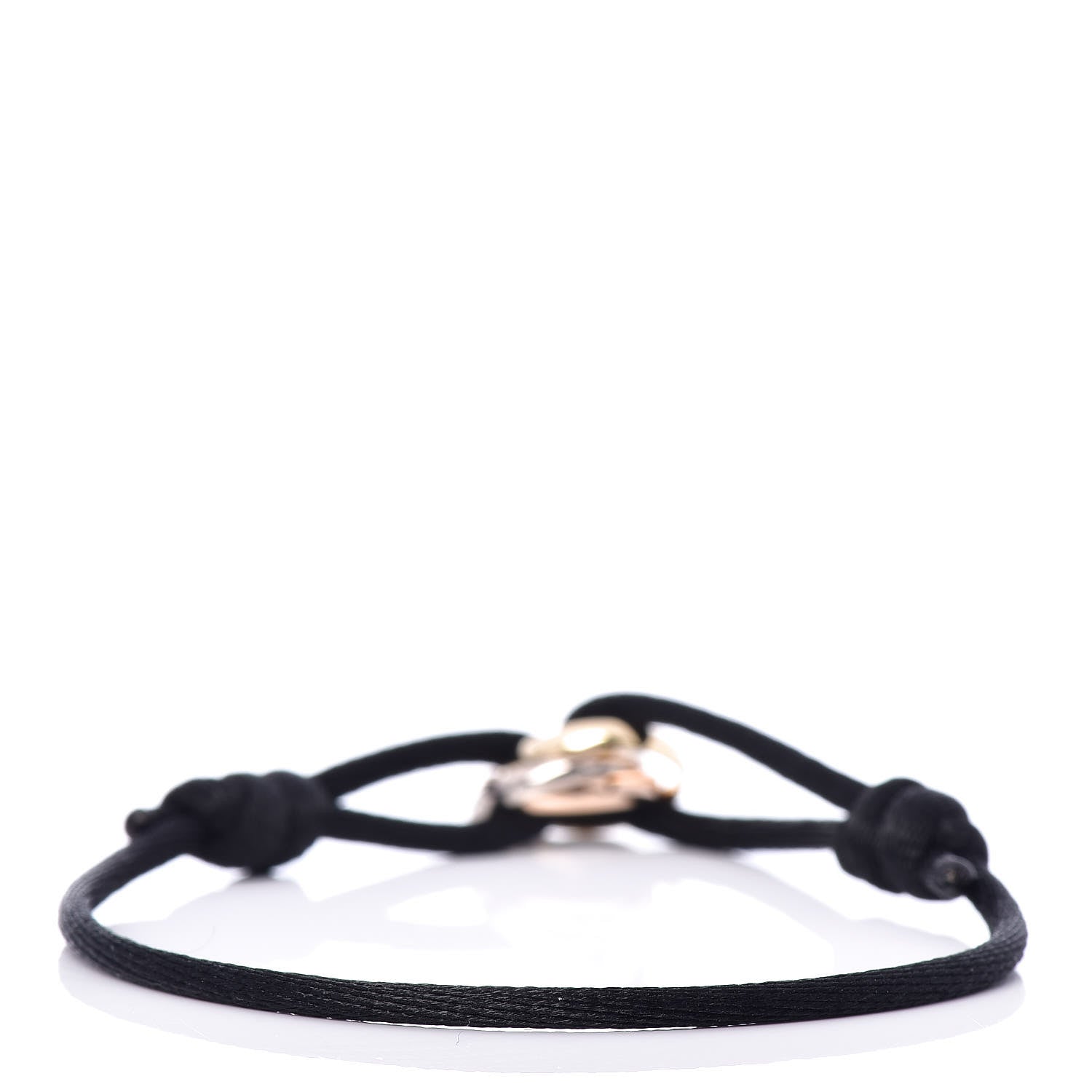 Cartier 18K Pink Yellow White Gold Trinity Adjustable Cord Bracelet Black 3 of 6