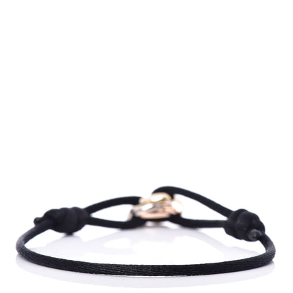 Cartier 18K Pink Yellow White Gold Trinity Adjustable Cord Bracelet Black 3 of 6