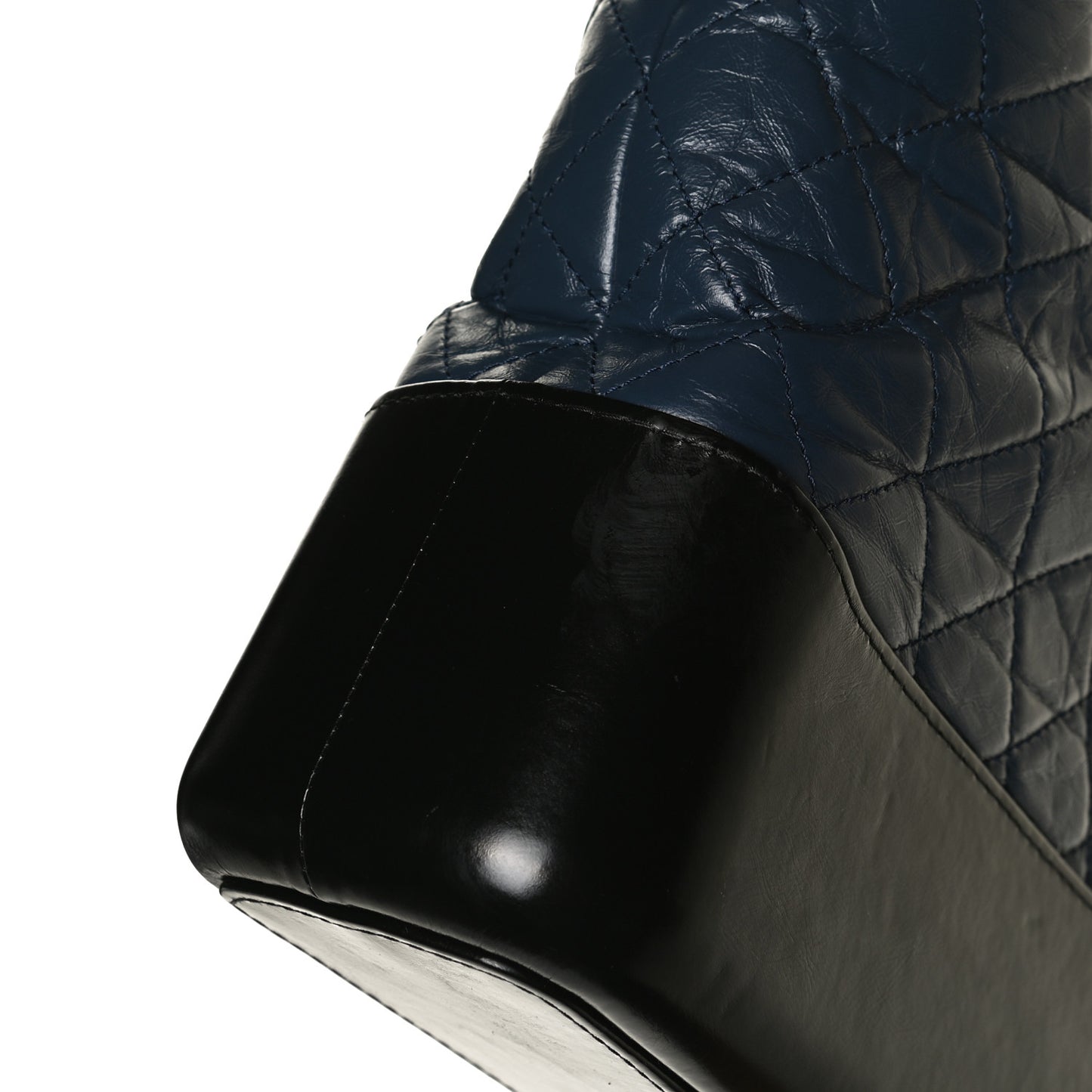 Aged Calfskin Quilted Medium Gabrielle Hobo Navy Black