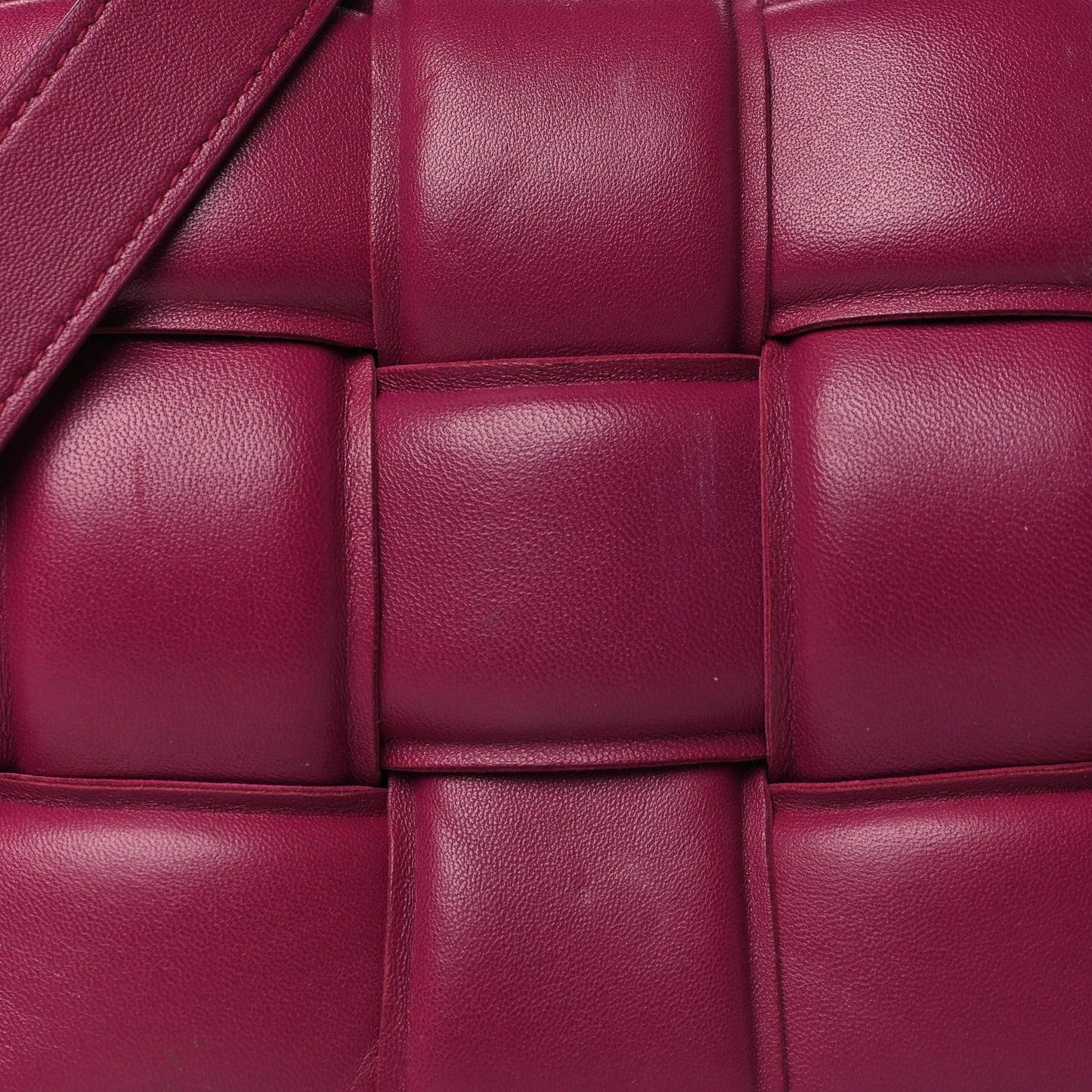 Nappa Maxi Intreccio Padded Cassette Crossbody Bag Cinnabar