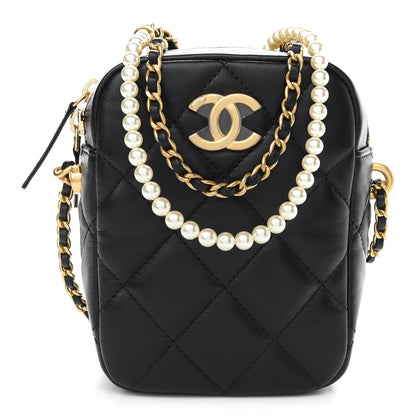 Chanel Lambskin Quilted Vertical My Perfect Camera Case Black 1 of 9