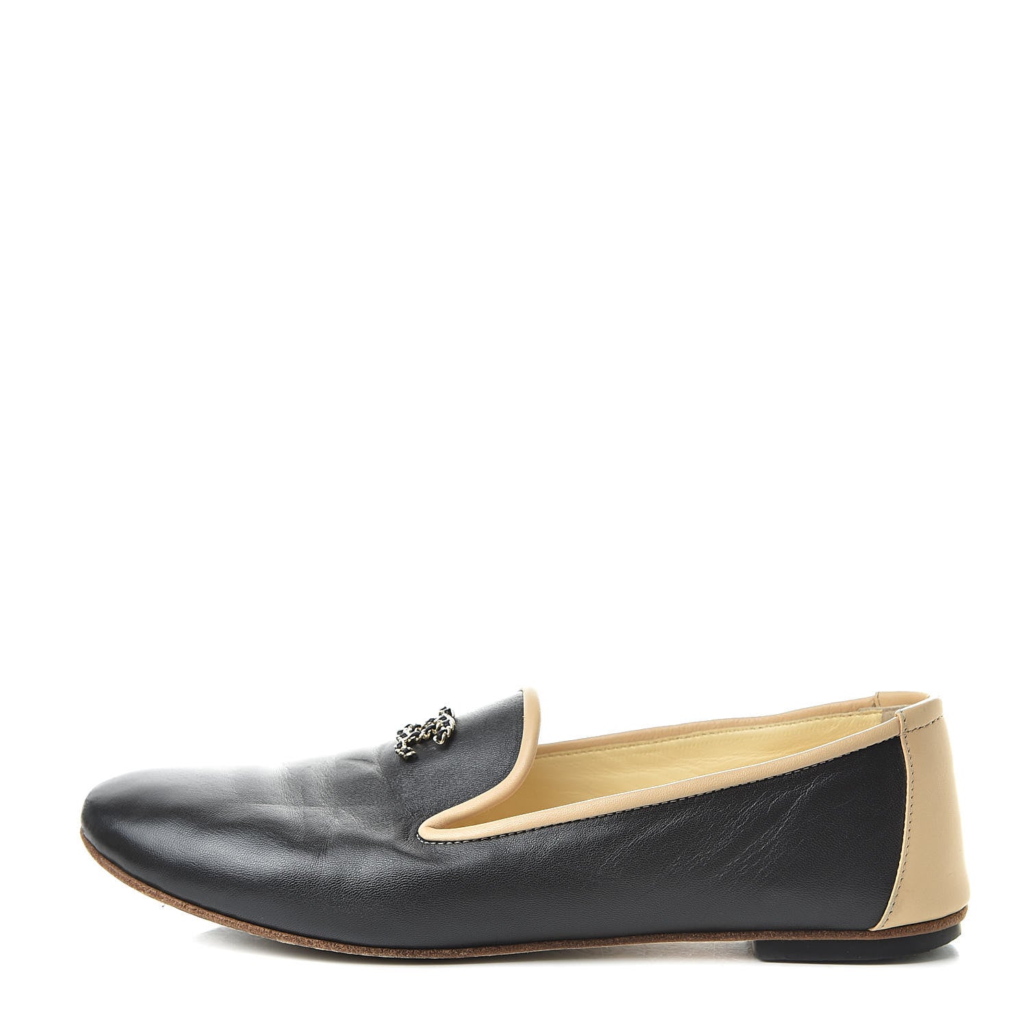 Chanel Lambskin CC Chain Loafers 37 Black 1 of 12