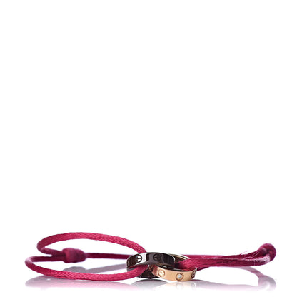 Cartier 18K Pink Gold Brown Ceramic 4 Diamond LOVE Cord Bracelet Magenta 1 of 5