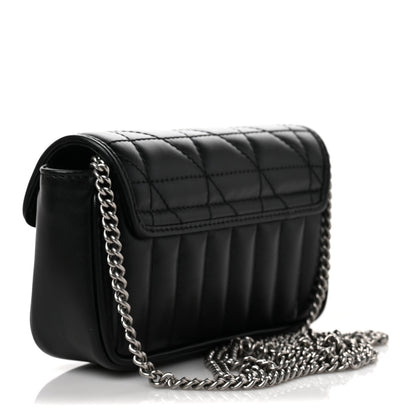 Gucci Calfskin Matelasse Aria Super Mini GG Marmont Shoulder Bag Black 3 of 10