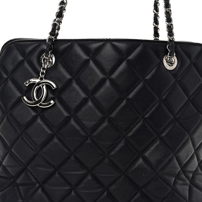 Chanel Lambskin Quilted Shoulder Bag Navy Blue 9 of 11
