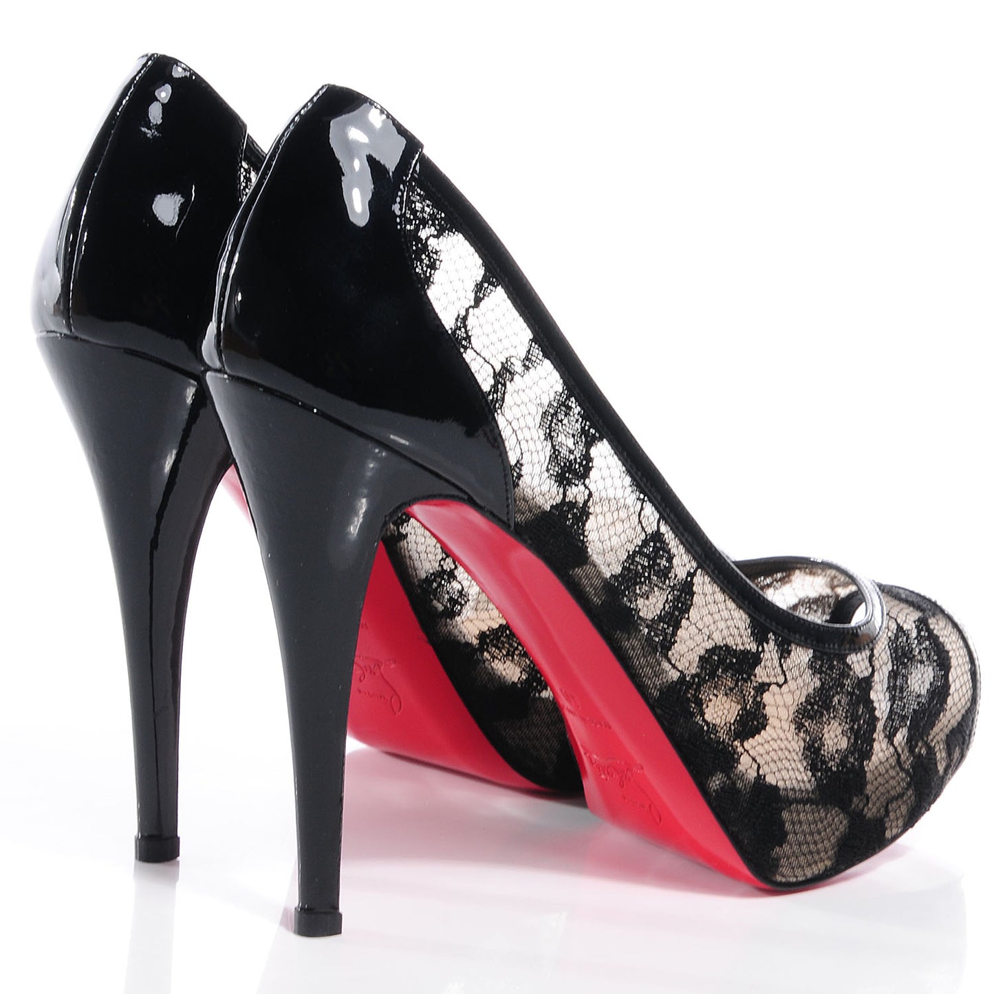 Patent Lace Leopard Ambro Pizzo 120 Pumps 40 Black