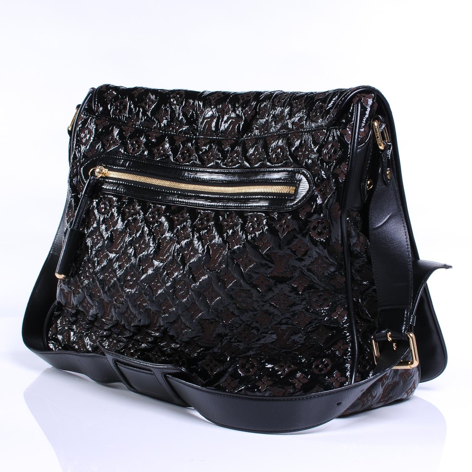 Louis Vuitton Vinyl Monogram Squishy Inventeur Messenger Bag Black 4 of 14
