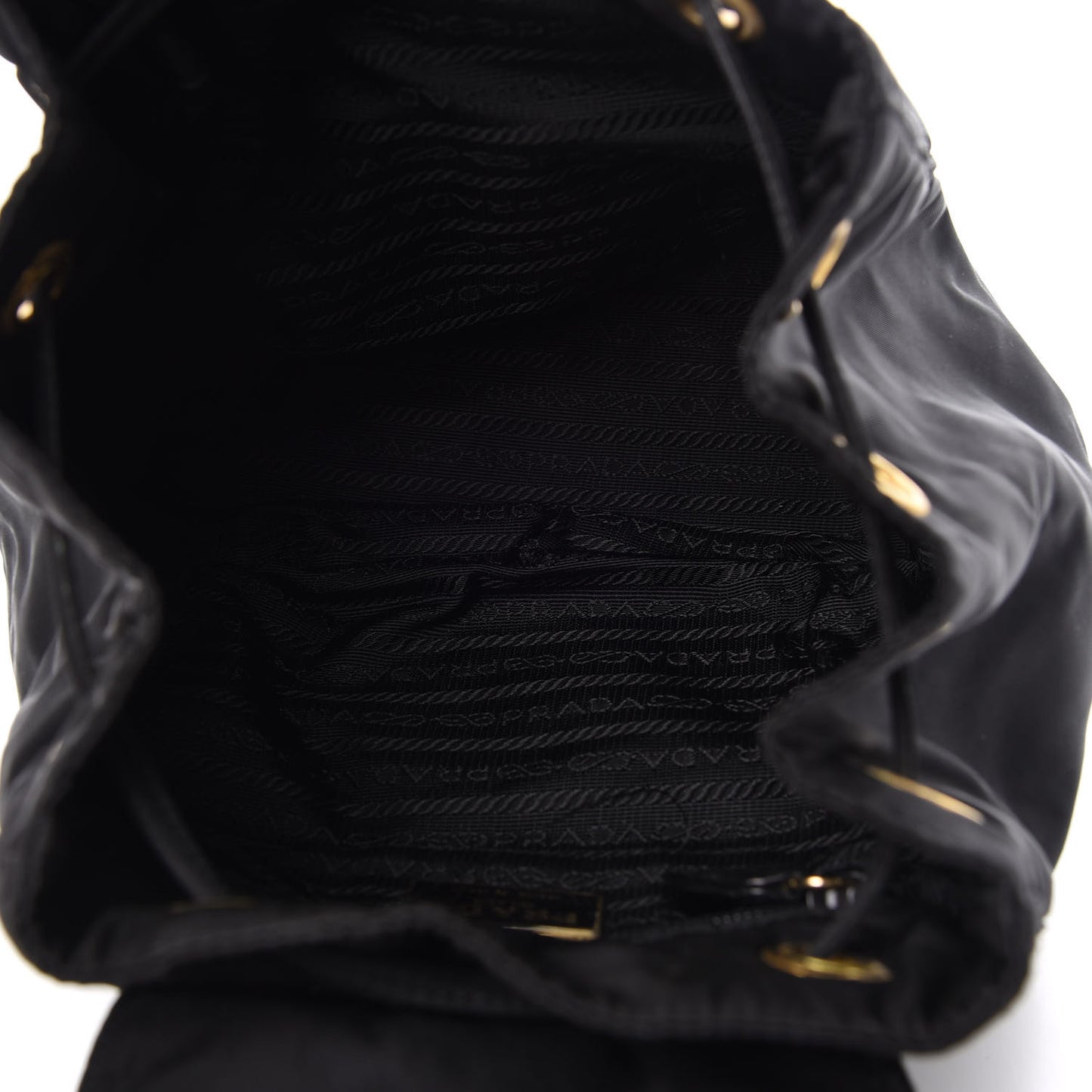 Tessuto Nylon Vela Quilted Chain Backpack Black