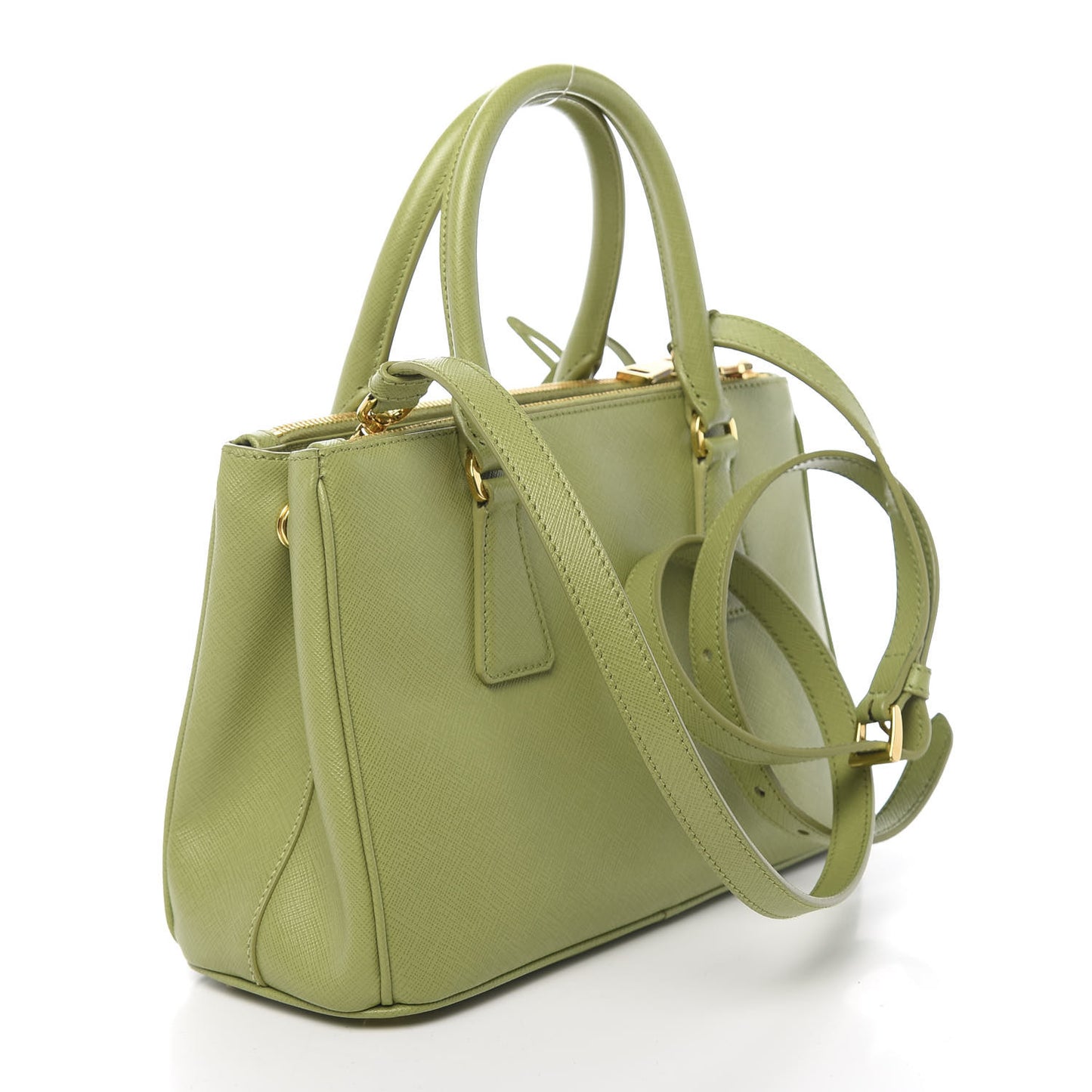 Saffiano Lux Mini Galleria Double Zip Tote Prato