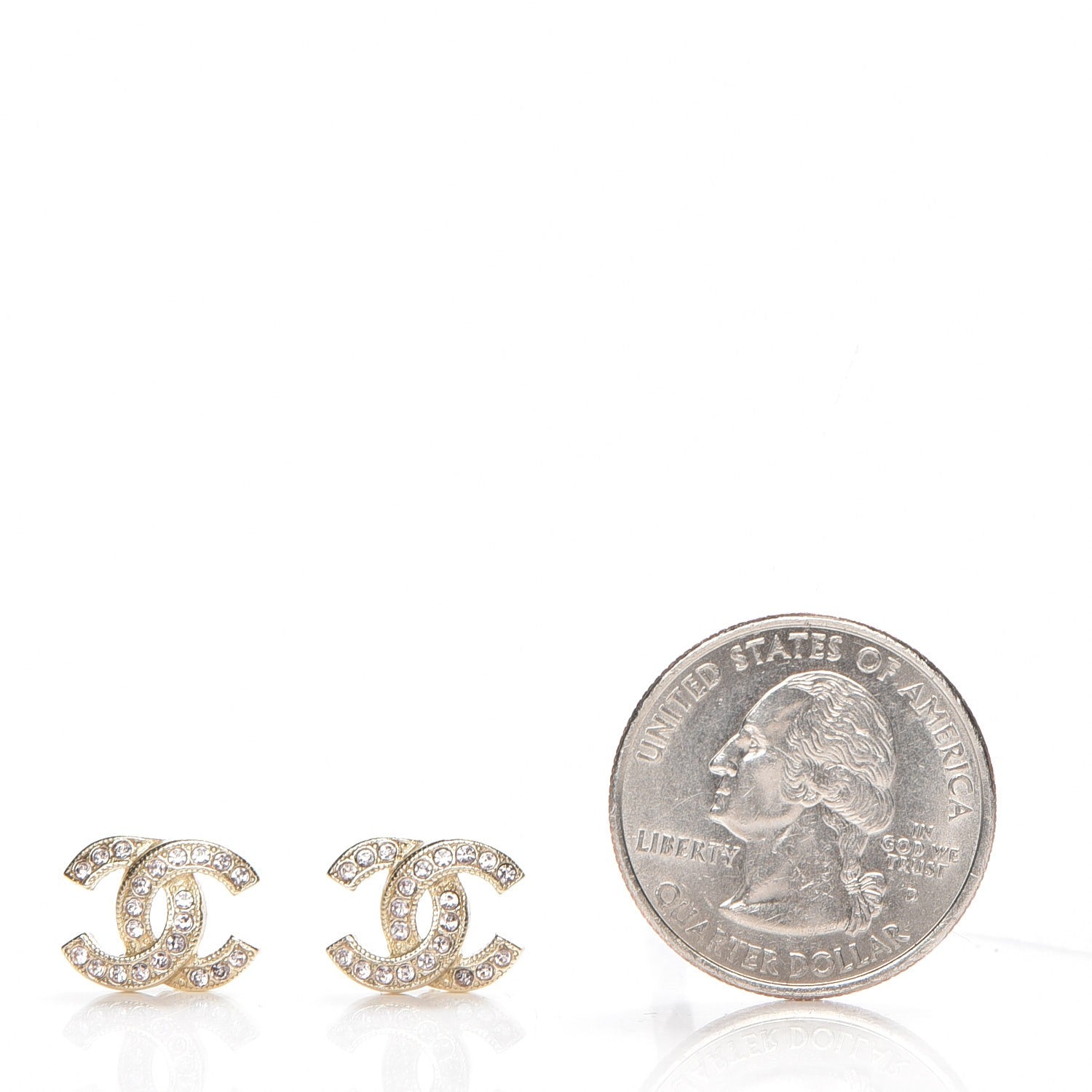 Chanel Crystal Timeless CC Earrings Gold Light Purple 2 of 5