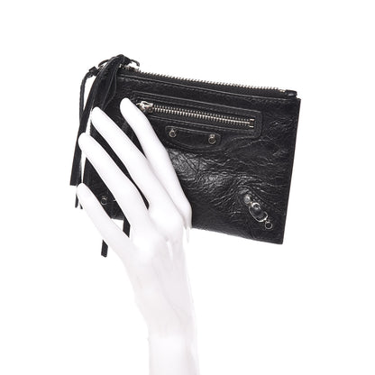 Balenciaga Agneau Arena Classic Silver Hardware Mini Pouch Black 2 of 7