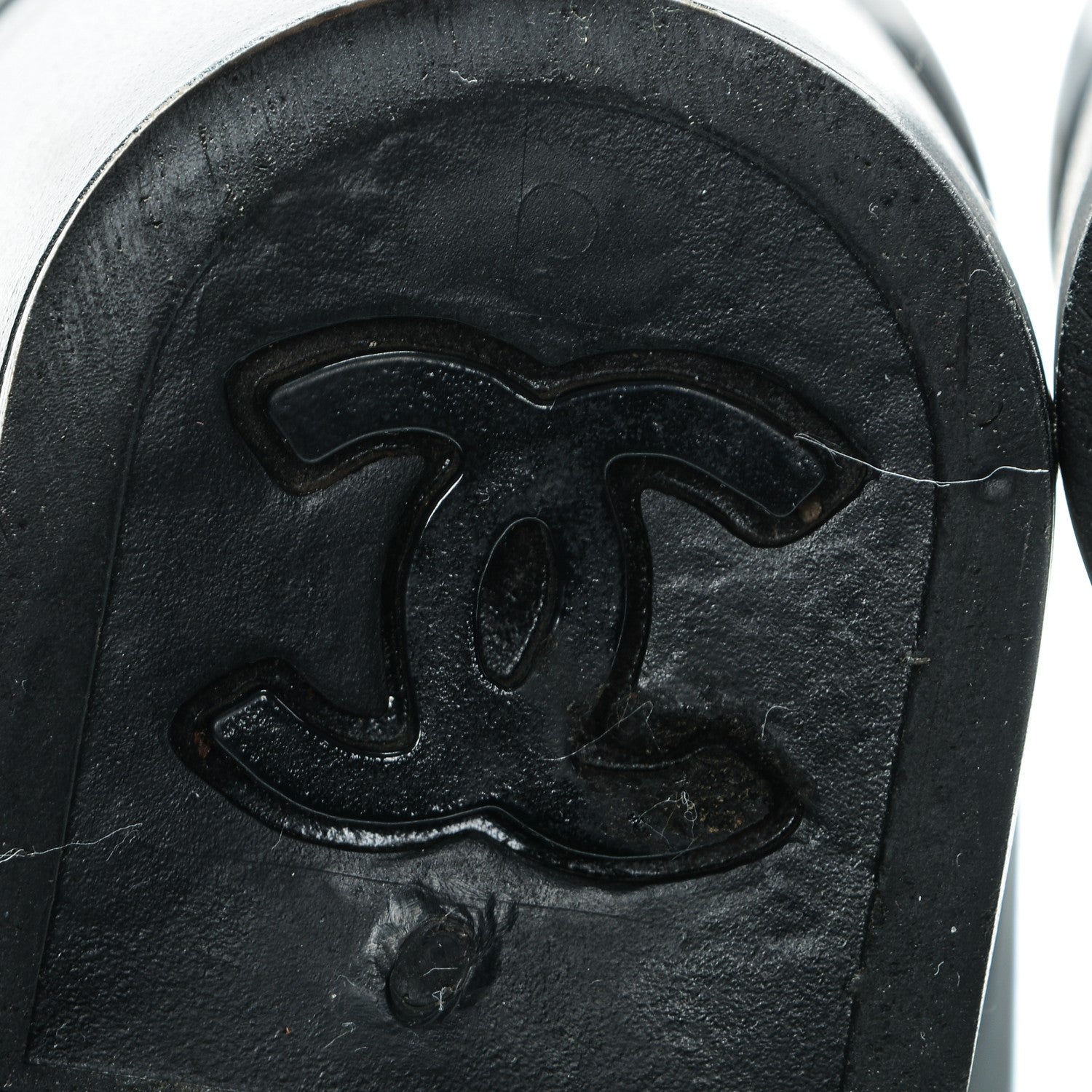 Chanel Rubber Camellia Rain Boots 37 Black 7 of 19