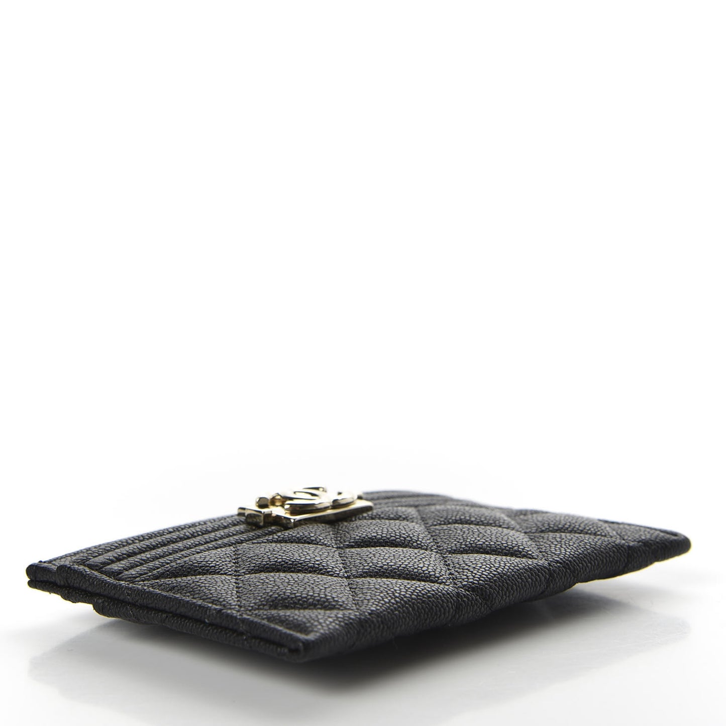 Caviar Quilted Boy Card Holder Black